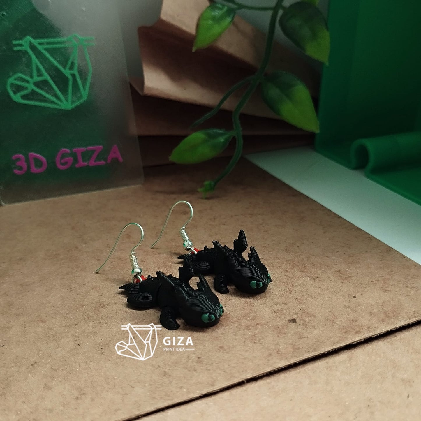 🐉 Aretes de Furia Nocturna Impresos en 3D – Misterio y Poder del Dragón Chimuelo
