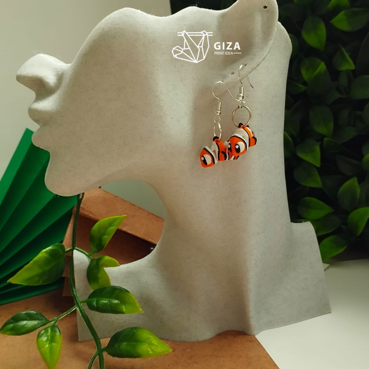 🐠 Aretes de Pez Payaso Impresos en 3D – Color y Alegría Marina