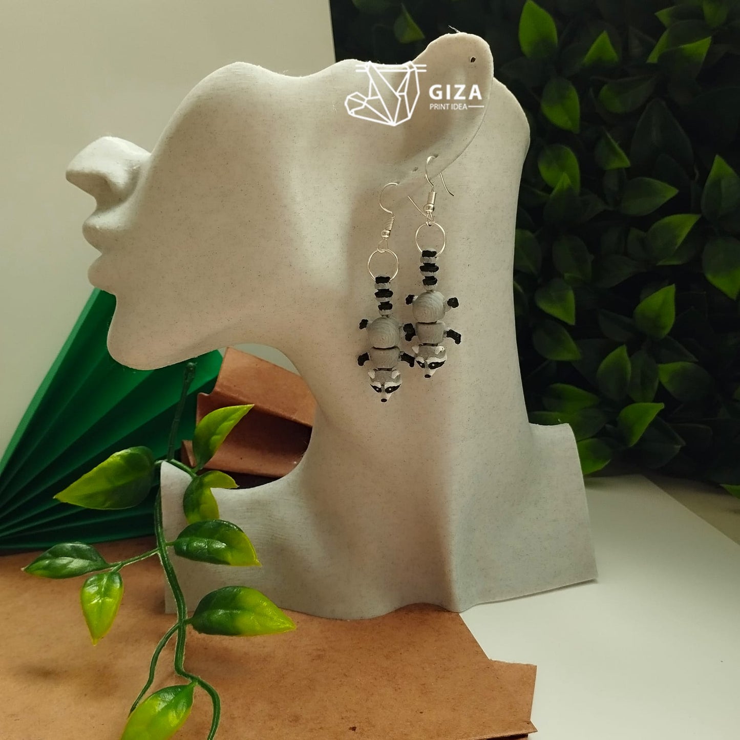 🦝 Aretes de Mapache Impresos en 3D – Astucia y Carácter en tu Estilo