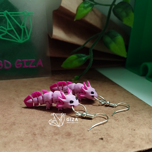 🐾 Aretes de Axolote Impresos en 3D – Naturaleza Mágica en tus Orejas