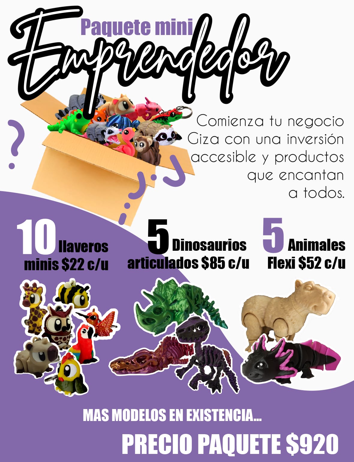 Paquete Mini Emprendedor GIZA | Comienza tu Negocio 3D