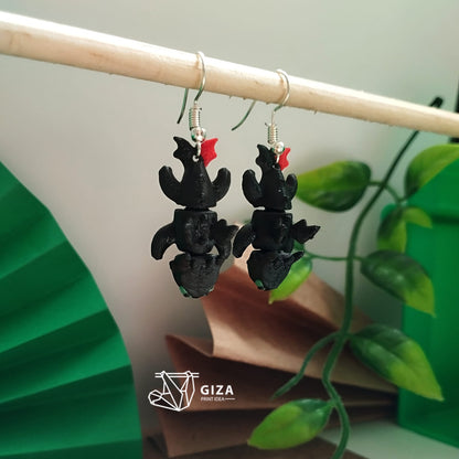 🐉 Aretes de Furia Nocturna Impresos en 3D – Misterio y Poder del Dragón Chimuelo