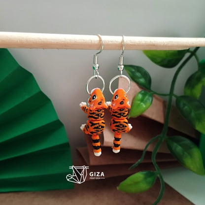🐯 Aretes de Tigre Impresos en 3D – Fuerza Salvaje en tu Estilo