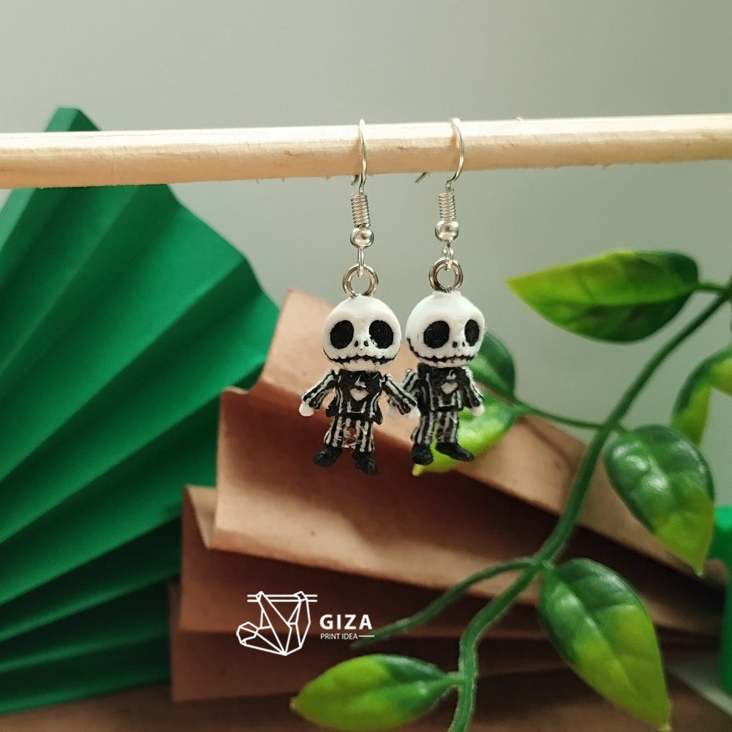 🎃 Aretes de Jack Skellington Impresos en 3D – El Rey Calabaza en tu Estilo