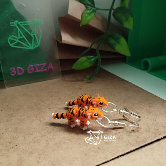 🐯 Aretes de Tigre Impresos en 3D – Fuerza Salvaje en tu Estilo