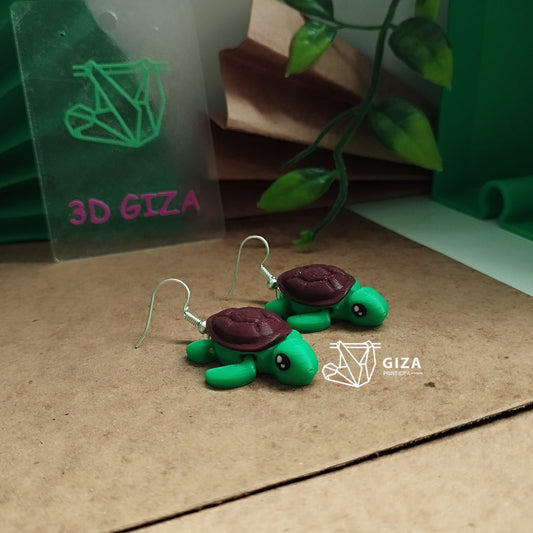 🐢 Aretes de Tortuga Marina Impresos en 3D – Sabiduría Oceánica y Estilo Ecológico